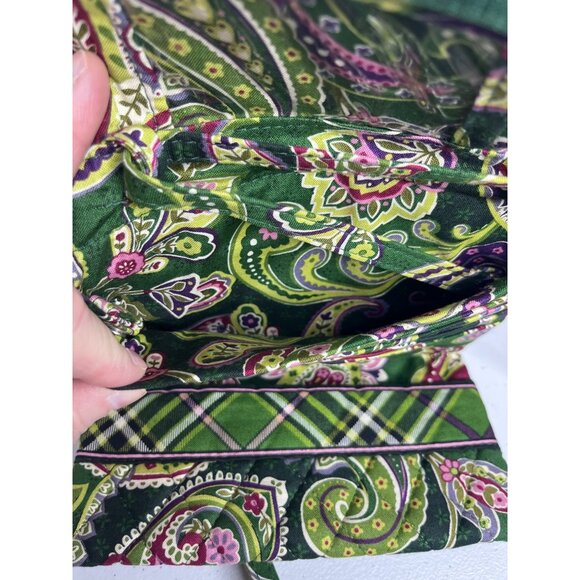 Vera Bradley Trifold Wallet With Optional Removable Long Strap Crossbody Green - Picture 6 of 7